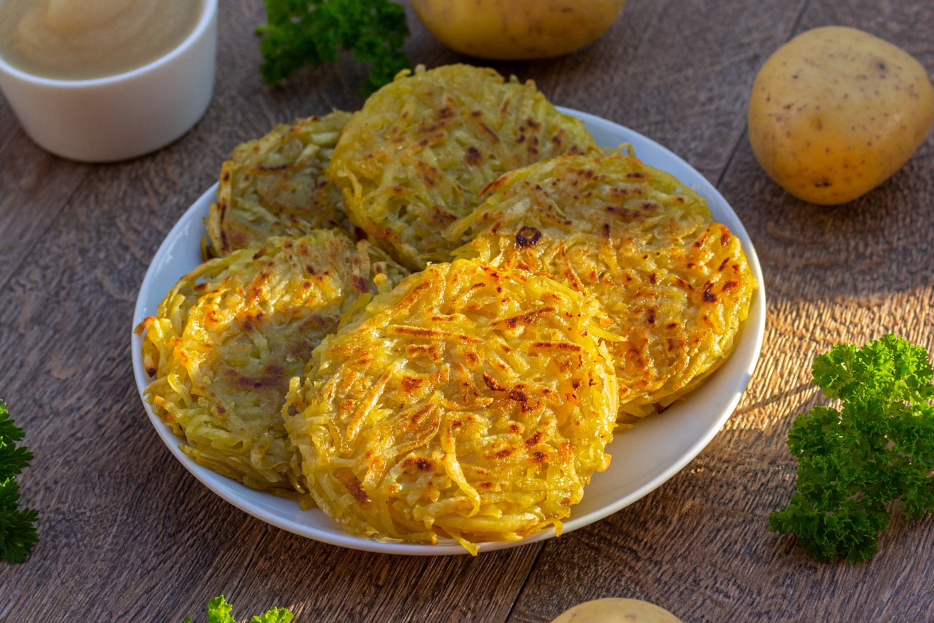 Vegane Kartoffelpuffer - Reibekuchen (glutenfrei) - Mehr-als-Rohkost.de