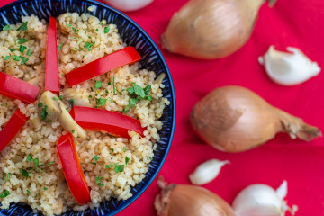 Veganes Graupenrisotto mit Champignons