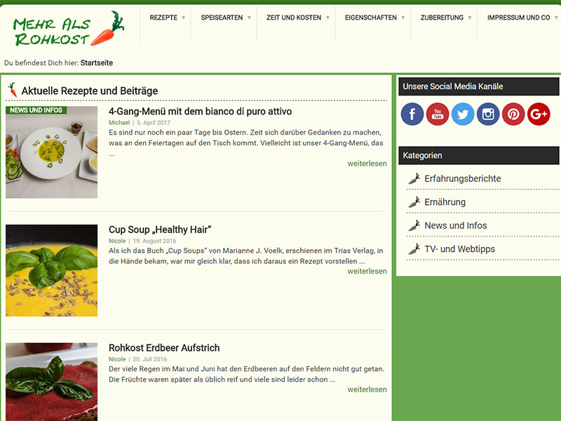 Neues Layout - Neue Rezepte Relaunch 2017 - Neue Rezepte